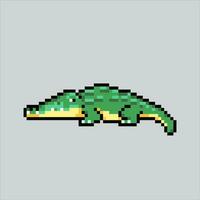 pixel arte ilustração crocodilo. pixelizada crocodilo. crocodilo réptil ícone pixelizada para a pixel arte jogos e ícone para local na rede Internet e vídeo jogo. velho escola retrô. vetor