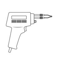 de solda arma de fogo esboço ícone ilustração em branco fundo vetor