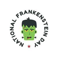 Frankenstein dia Projeto modelo Boa para celebração saudações. frankeinstein vetor ilustração. plano Projeto. eps 10.