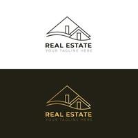 logotipo imobiliário minimalis ouro vetor