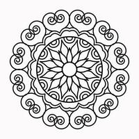 fácil ornamental mandala Projeto coloração livro vetor