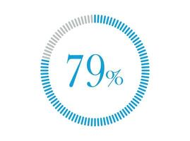 79 por cento carregando. 79 por cento círculo diagramas infográficos vetor, percentagem pronto para usar para rede Projeto. vetor