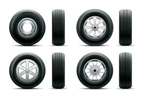 roda pneu realista conjunto vetor