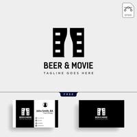 copo de cerveja filme vinho cinema simples criativo distintivo logotipo modelo ilustração vetorial ícone elemento isolado arquivo vetorial vetor