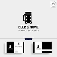 copo de cerveja filme vinho cinema simples criativo distintivo logotipo modelo ilustração vetorial ícone elemento isolado arquivo vetorial vetor