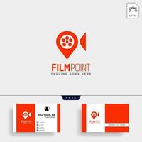 filme ponto navegador ou mapa pin cinema logotipo simples modelo ilustração vetorial ícone elemento isolado vetor