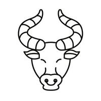 ícone de estilo de linha do signo do zodíaco de touro vetor