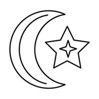 ícone de estilo de linha do símbolo do zodíaco lua e estrelas vetor