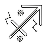 Ícone de estilo de linha do símbolo do signo do zodíaco Sagitário vetor