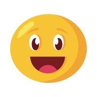 ícone de estilo plano clássico de rosto emoji feliz vetor