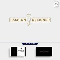 escritor ou designer de moda em linha simples logotipo modelo vetorial ilustração ícone elemento vetor