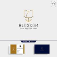 flor floral linha beleza premium simples logotipo modelo vetor ícone elemento