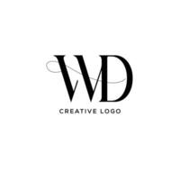 wd inicial carta logotipo Projeto vetor