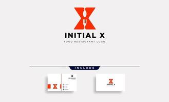 inicial x equipamento de comida simples logotipo modelo vetor ícone abstrato vetor