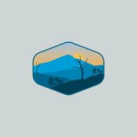 montanha e floresta ilustração com minimalista Projeto. vetor