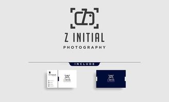 z elemento de ícone de design de vetor de modelo de logotipo de fotografia inicial