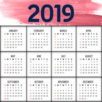 Modelo de design moderno calendário de ano novo 2019 vetor