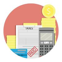 renda impostos pago. vetor imposto renda, irs e dinheiro, imposto estação ilustração