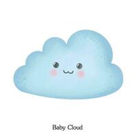 fofa bebê nuvem desenho animado desenhando vetor