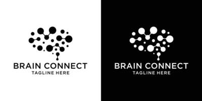 logotipo Projeto cérebro e conexão tecnologia moderno modelo ícone vetor ilustração
