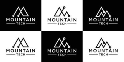 logotipo Projeto criativo linha montanha e tecnologia estilo criativo ícone vetor ilustração