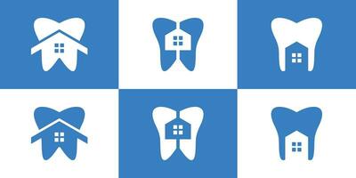 conjunto logotipo dental e casa vetor, inspiração, ilustração vetor