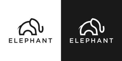 logotipo Projeto criativo linha elefante ícone vetor inspiração
