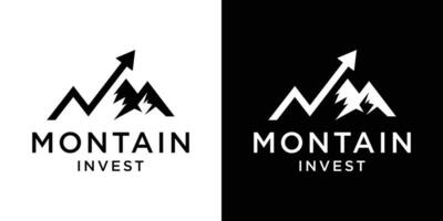 logotipo Projeto criativo montanha e seta financeiro ícone vetor ilustração