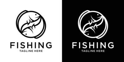 logotipo Projeto linha pescaria ícone vetor ilustração