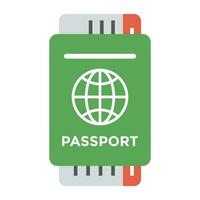 uma Passaporte com embarque passar dentro isto simbólico do internacional viagem vetor