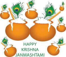 feliz Krishna janmashtami festival vetor