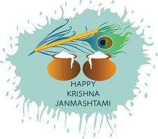 feliz Krishna janmashtami festival vetor