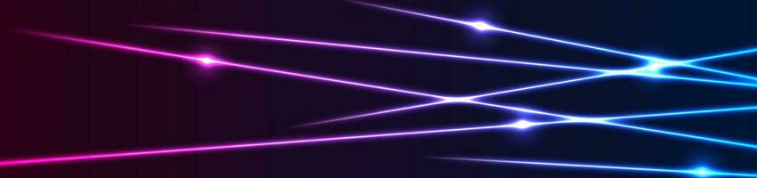 azul roxa néon laser linhas tecnologia moderno bandeira Projeto vetor