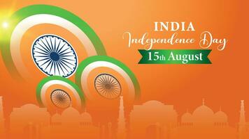 feliz independência dia Índia 15º agosto. indiano monumento e ponto de referência com fundo , poster, cartão, bandeira. vetor ilustração Projeto