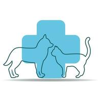 ilustração do logotipo de uma clínica veterinária. vetor