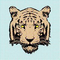 pop arte estilo tigre cabeça camiseta Projeto. padronizar desatado vetor cabeça tigre