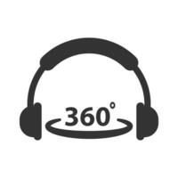 vetor ilustração do 360 grau fones de ouvido ícone dentro Sombrio cor e branco fundo