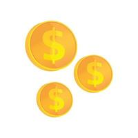 dourado moeda dinheiro ícone vetor ilustração Projeto