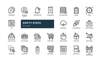 esvaziar Estado erro Estado ui detalhado ícone conjunto local na rede Internet. eps vetor Arquivo
