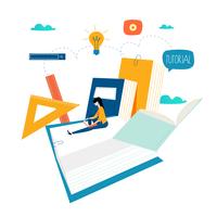 Educação, cursos de formação online, ilustração vetorial de educação a distância vetor