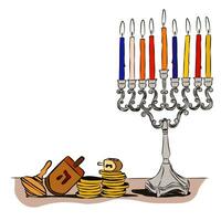 chanukah foto, Está cenário tão lindo. vetor