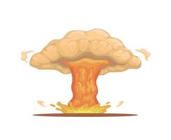 radioativo nuclear bombear explosão fumaça desenho animado ilustração vetor