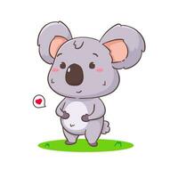 fofa coala Urso desenho animado personagem. adorável kawaii animal vetor ilustração. isolado branco fundo. categoria animais