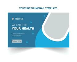 Youtube vídeo cobrir miniatura para médico, saúde Cuidado, clínica, farmacia, doutor, dentista. vetor