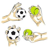mão segurando bola - vetor ilustrações