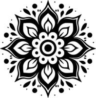 mandala - Preto e branco isolado ícone - vetor ilustração