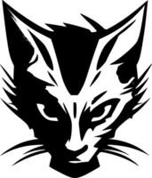 gato selvagem - Preto e branco isolado ícone - vetor ilustração