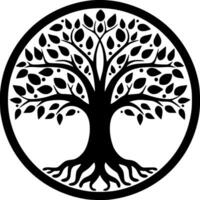 árvore - Preto e branco isolado ícone - vetor ilustração