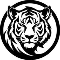 tigre - Preto e branco isolado ícone - vetor ilustração