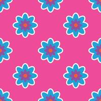 ano 2000 floral padronizar. engraçado funky retro flores fundo vetor